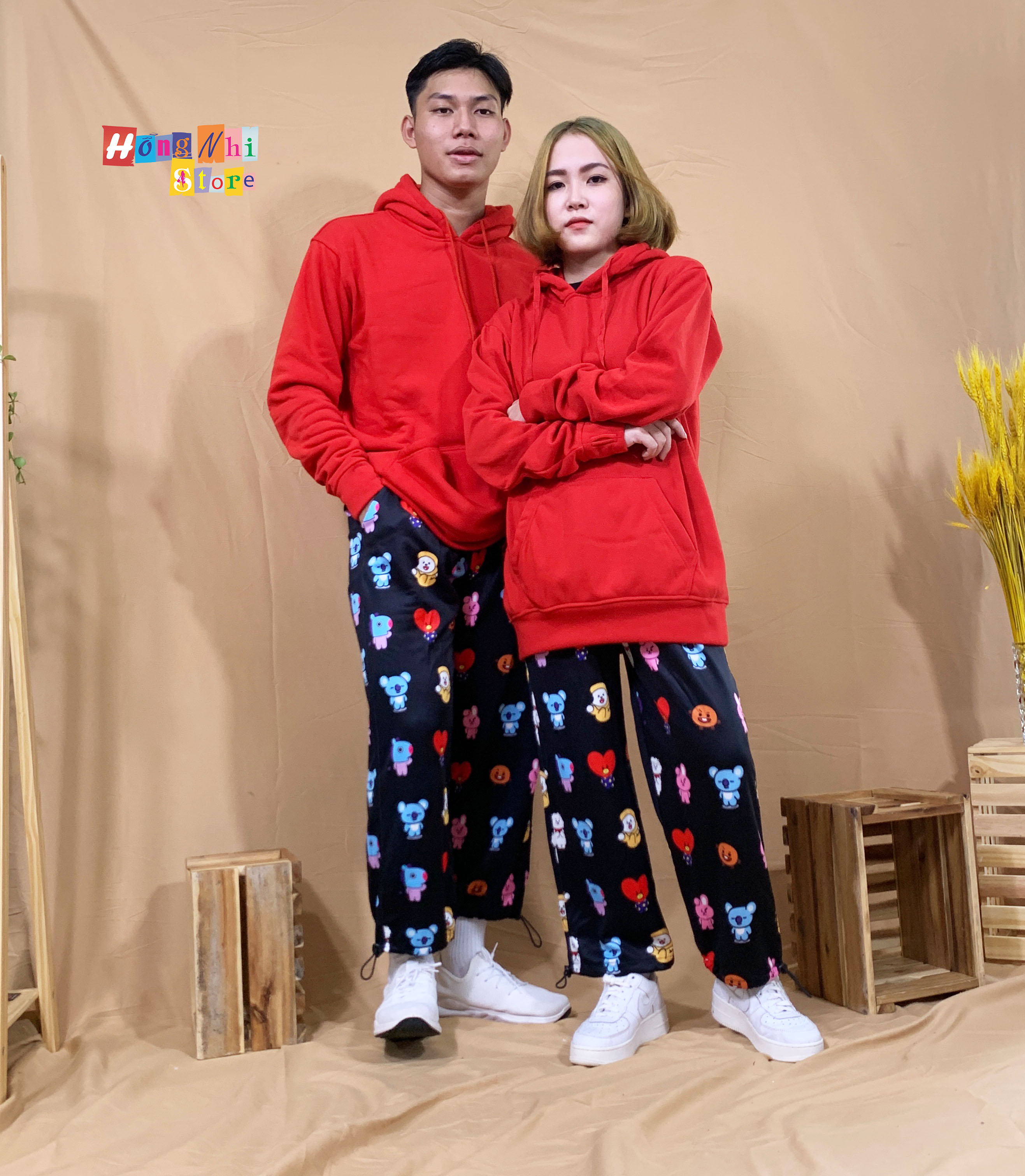 Quần Hoạt Hình Dài Dây Rút Lai BT21 BTS Cartoon Pant Oversize Ulzzang Unisex - MM