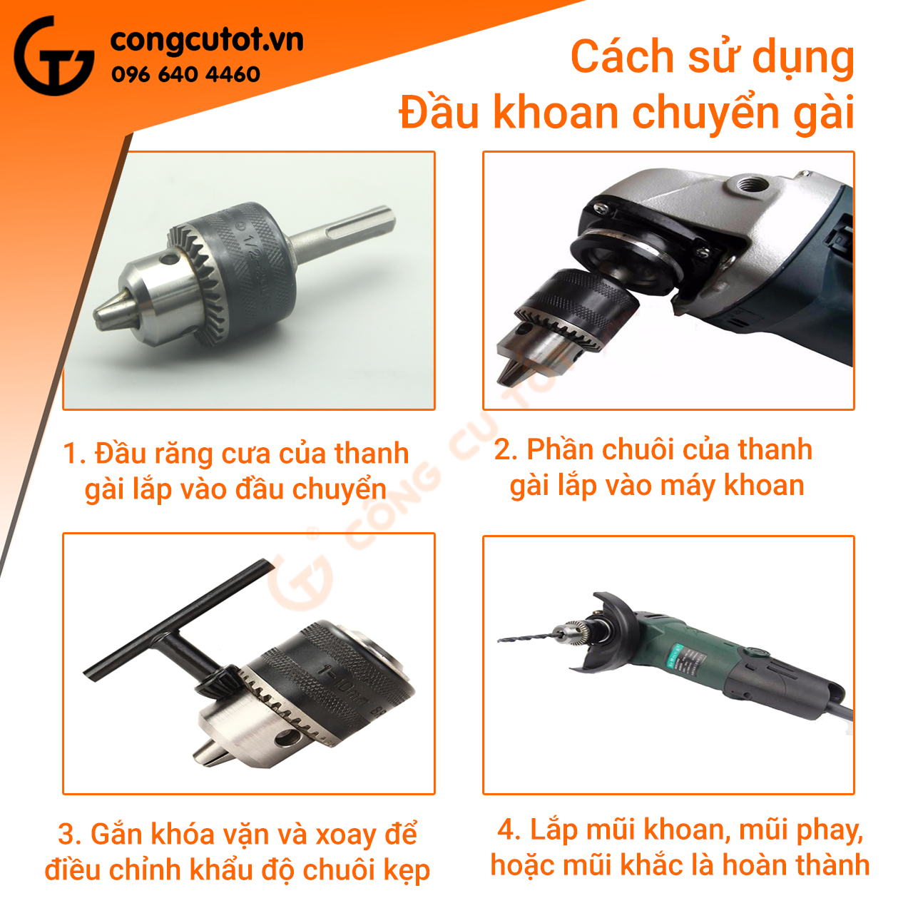 Đầu khoan chuyển gài