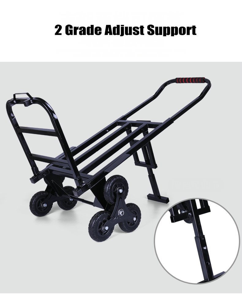 Xe kéo hàng hỗ trợ vận chuyển leo cầu thang 6 bánh gấp gọn tải 200kg Large Capacity Stair Climbing Cart