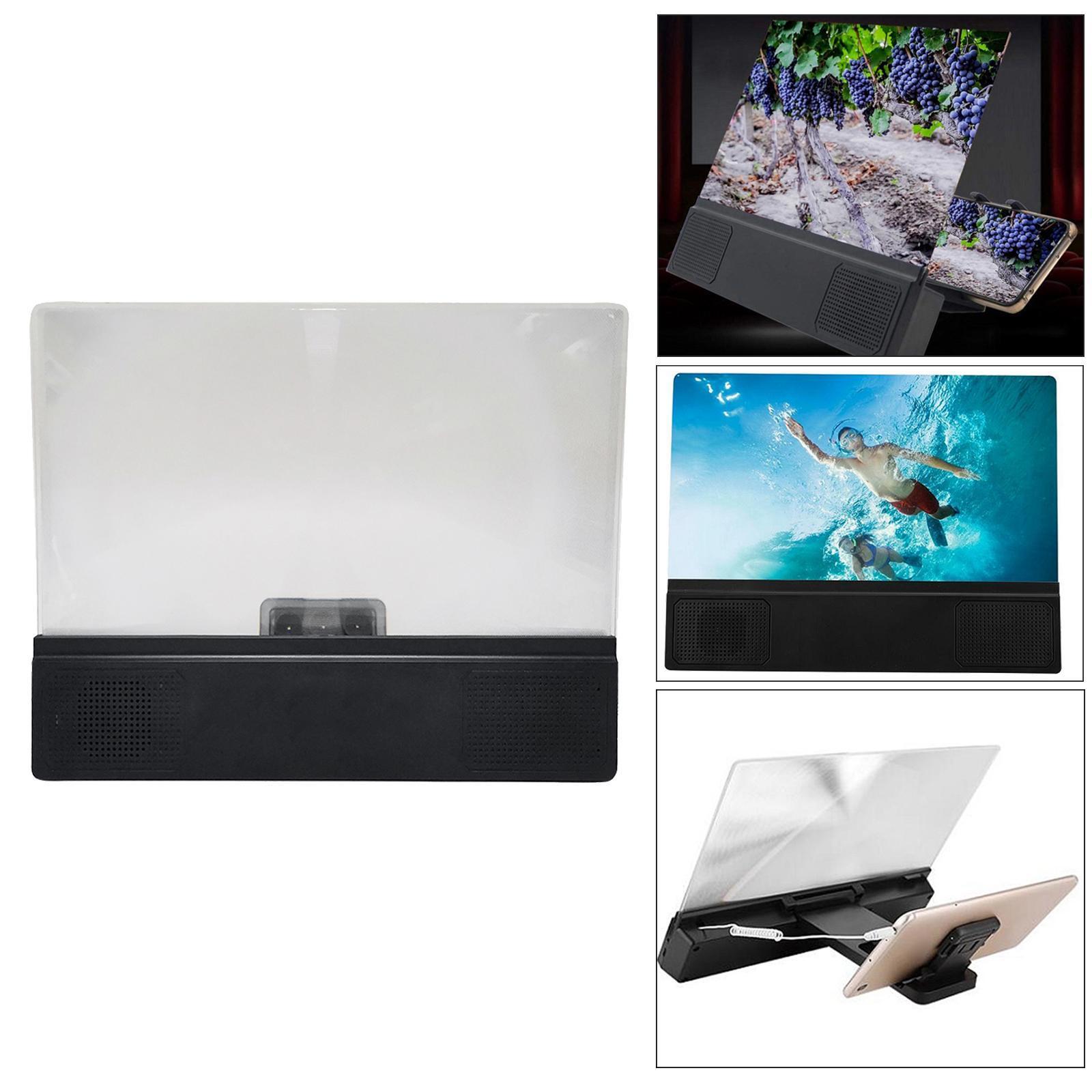 12 inch Mobile Phone Curved Screen Magnifier 3D HD Video Amplifier for Video