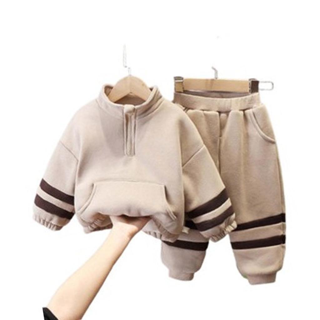 Bộ Nỉ Bông Cho Bé, Bộ Nỉ Cổ Khóa Chất Nỉ Bông Cực Ấm Cho Bé - ROSY KIDS