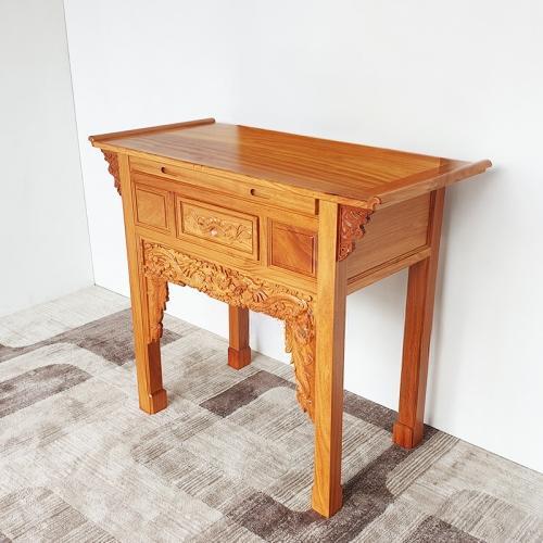 Bàn cúng gỗ gõ bằng , Bàn thờ  1 Tầng Gõ Đỏ Cao Cấp