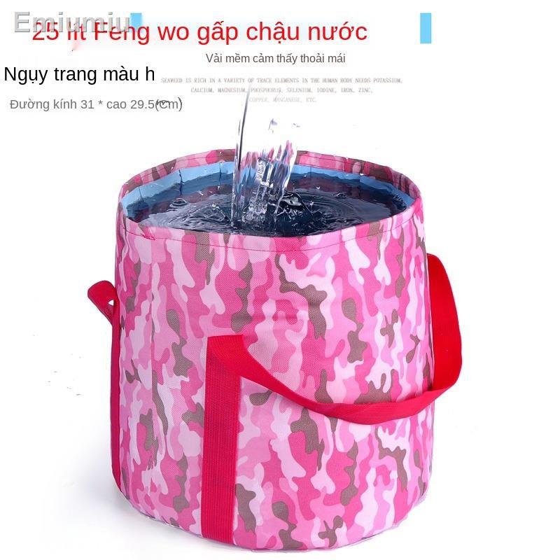 ✣▨Có thể gập lại xô di động du lịch chậu rửa ngâm chân ngoài trời