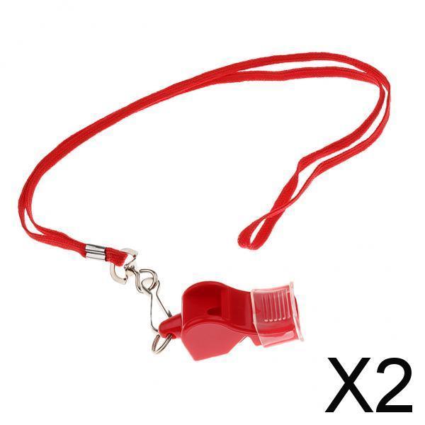 2xSoccer Referee Whistle Team Sports / Survival Camping Hiking Rescue  Red