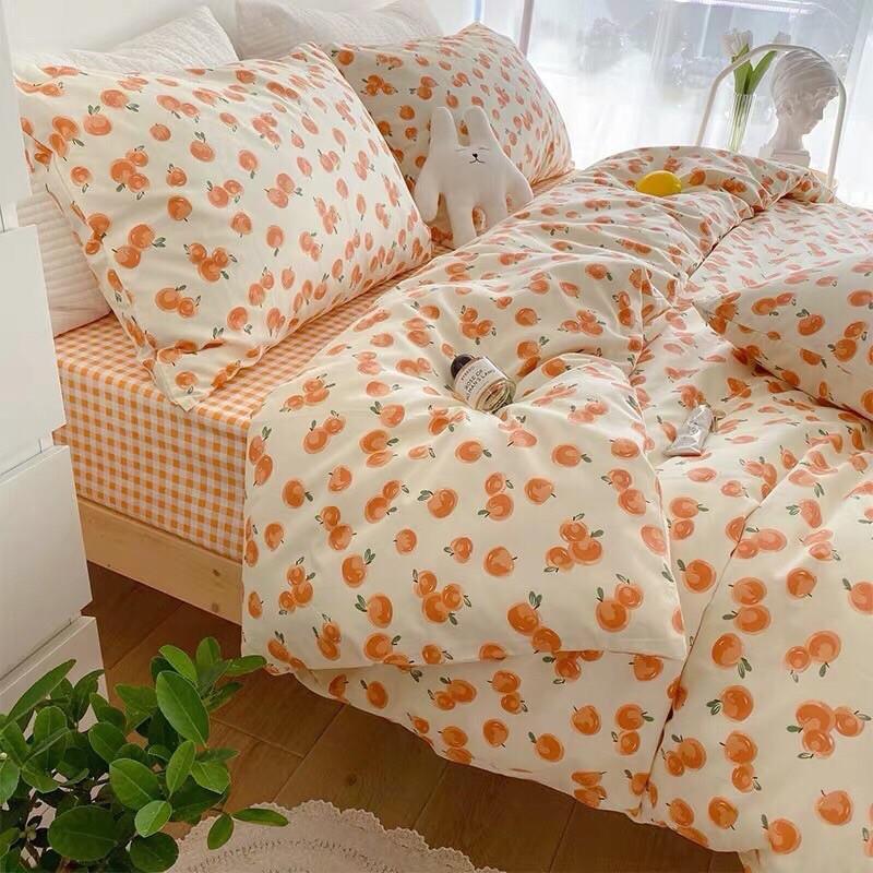 Set Cotton Living 100%cotton Hàng Nhập Khẩu Cao Cấp 4 Món Quýt Nhỏ