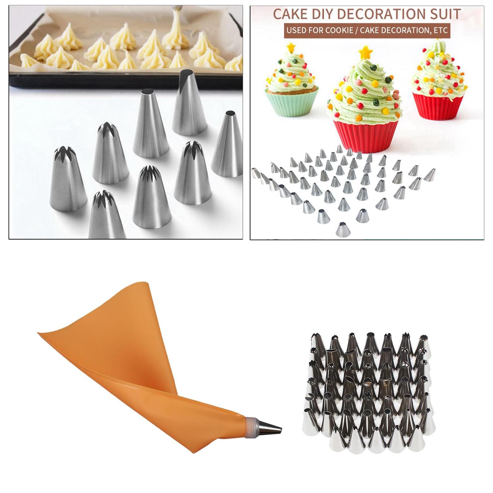 50 Pieces Cake Decorating Tools 1 Pieces Piping Bags 48 Pieces Cake Decorating Tips 1 Pieces Cake Couplers for Baking Cake Cookies Chocolate Decors
