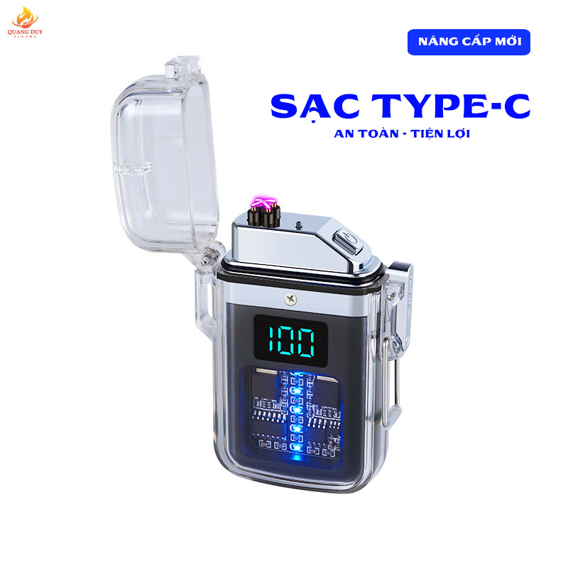 Dual Arc Lighter Double Arc Plasma USB Lighter, hột quẹt bật lửa điện Chống nước
