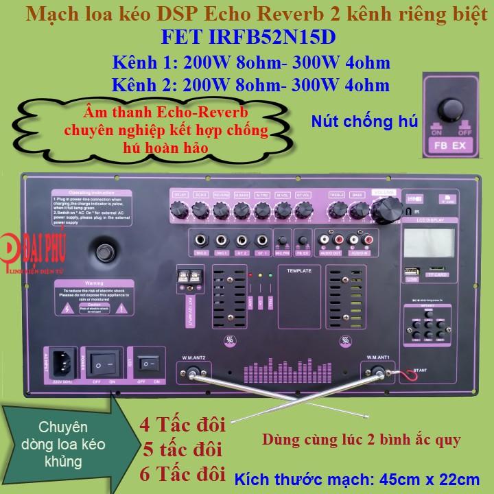 Mạch loa kéo Reverb 2 kênh kèm micro, mạch loa kéo kèm micro