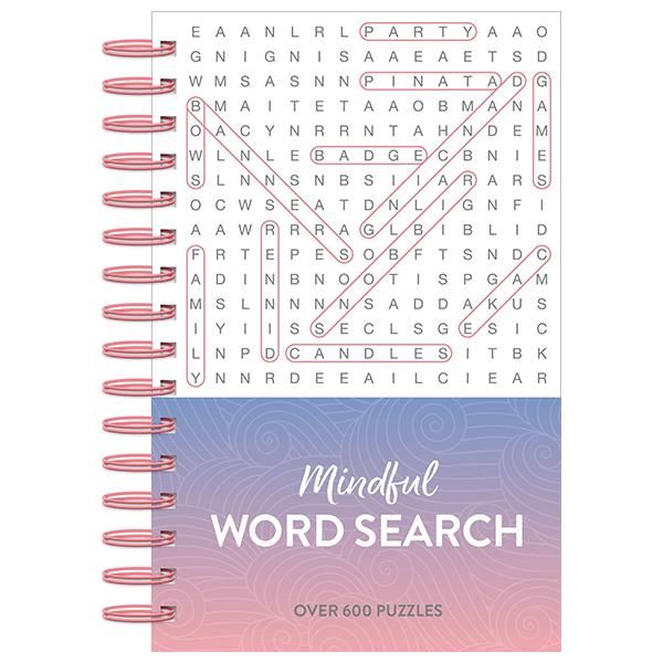 Sách ngoại văn: Mindful 600 Puzzles - Word Search - Pink Ombre