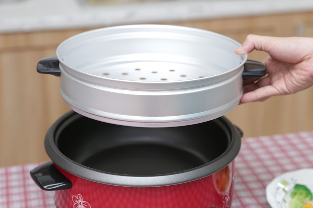 Nồi Lẩu Điện Kèm Xửng Hấp Đa Năng Goldsun MC-GAL368 - Màu Ngẫu Nhiên - Chính Hãng