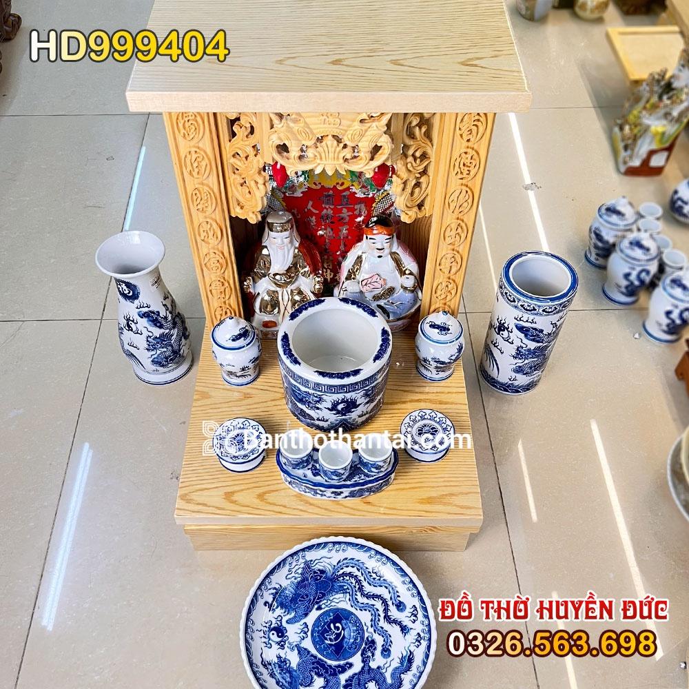Bàn Thờ Thần Tài Mái Bằng Màu Vàng Đồ Thờ Xanh Rồng