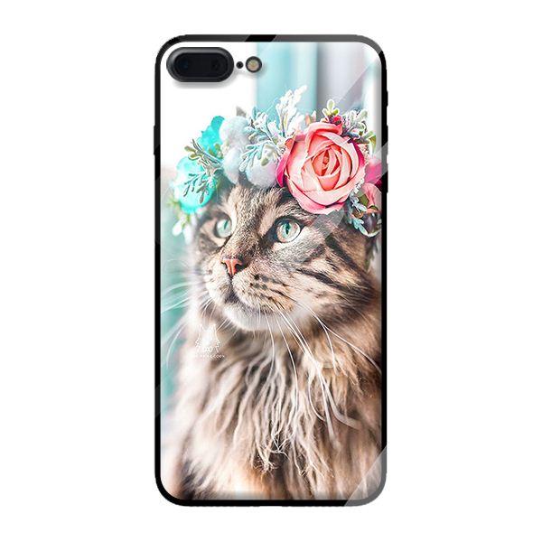 Ốp lưng kính cường lực cho iPhone 8 Plus MÈO 4 - Hàng chính hãng