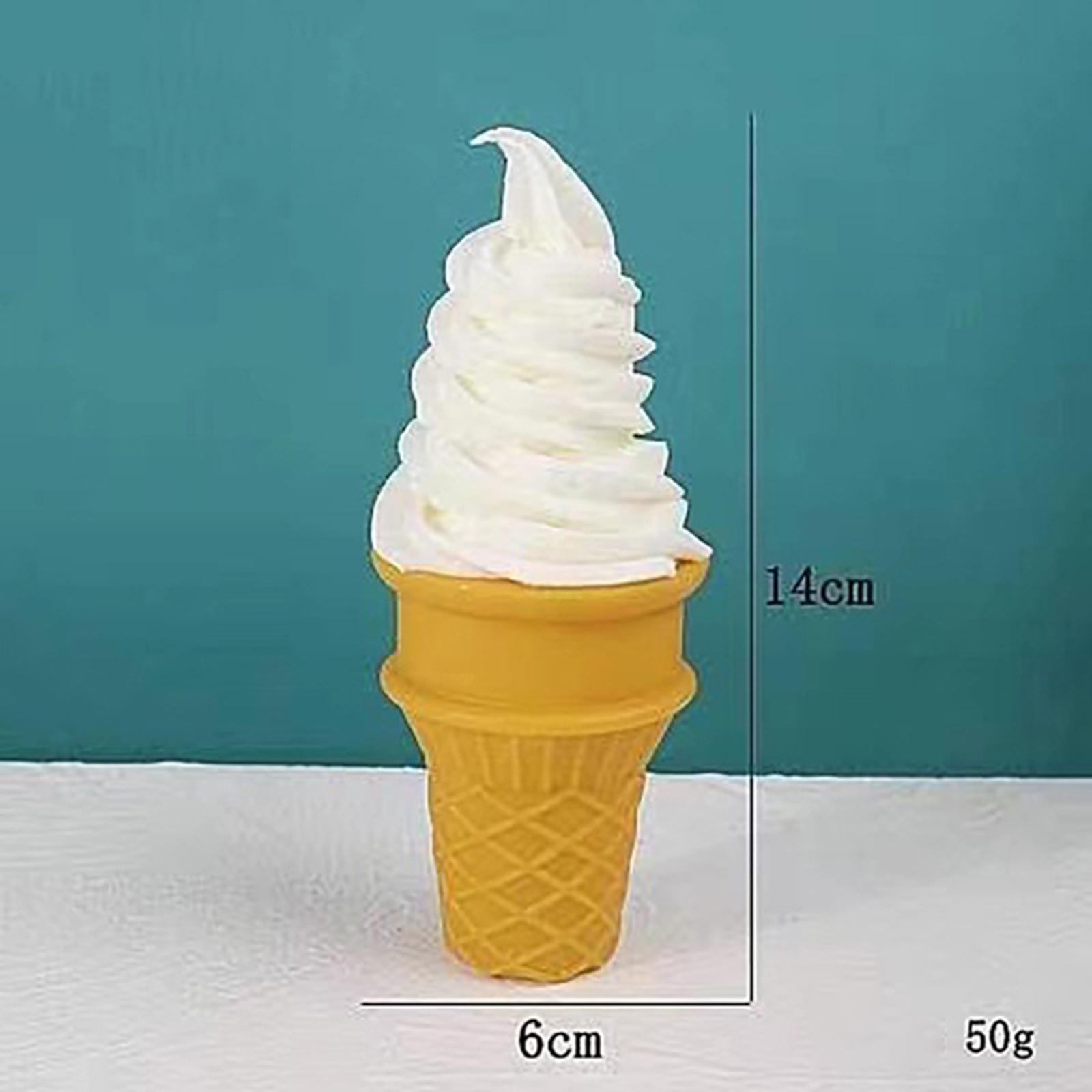 Fake Ice Cream Cone, Simulation Dessert Display Sample, Food Model Fake  Food Pretend Play for Sweet Dessert Photo Prop Desktop Decor