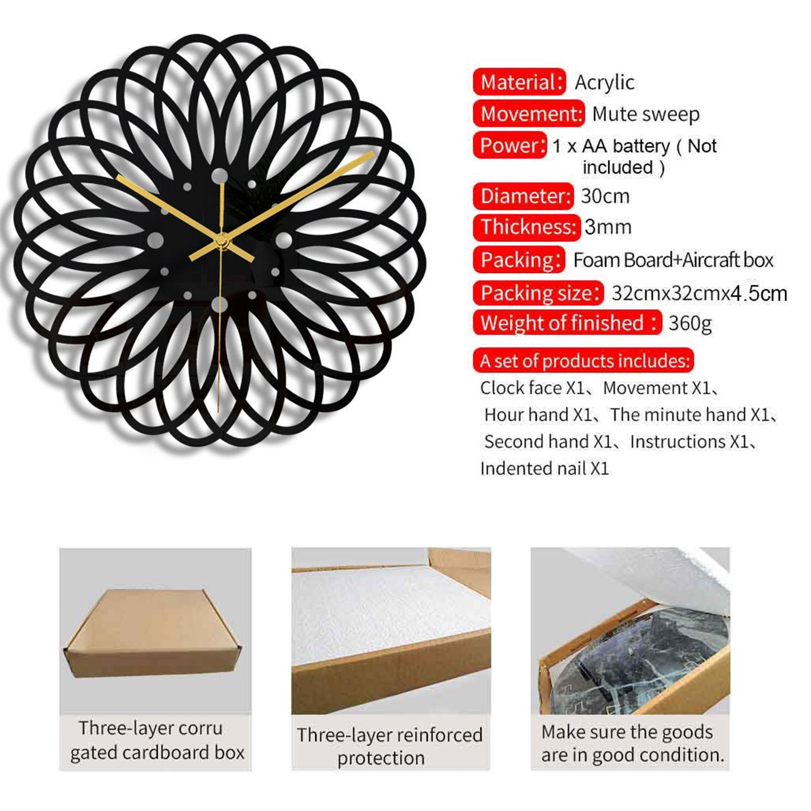 Minimalist Wall Clock Silent Clocks Battery Operated for Living Room Decoration Office