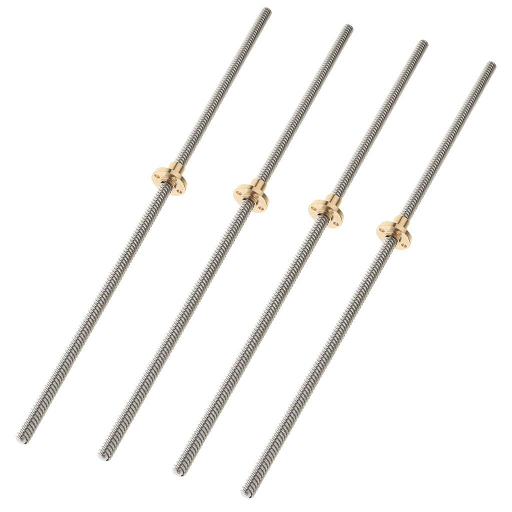 Premium 3D Printer Screw Rod Copper Nut Linear Rail Bar Shaft 330mm for Z Axis