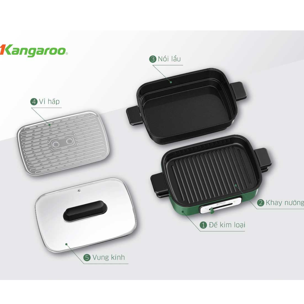 Nồi lẩu nướng đa năng Kangaroo KG5EGH (5 Lít) - Hàng chính hãng