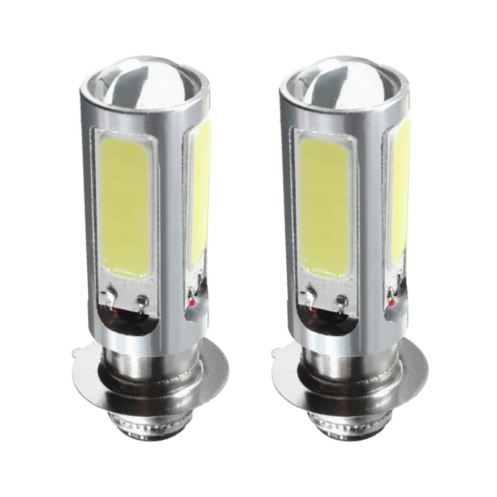 2x 6000K White H6M COB LED Motorbike/ATV Headlight Fog Light PX15d P15D25-1