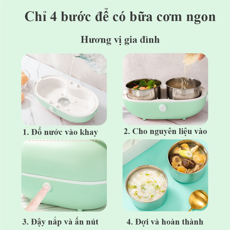 Hộp Cơm Cắm Điện - Nồi Cơm Điện Mini Văn Phòng Hâm Nóng Thức Ăn