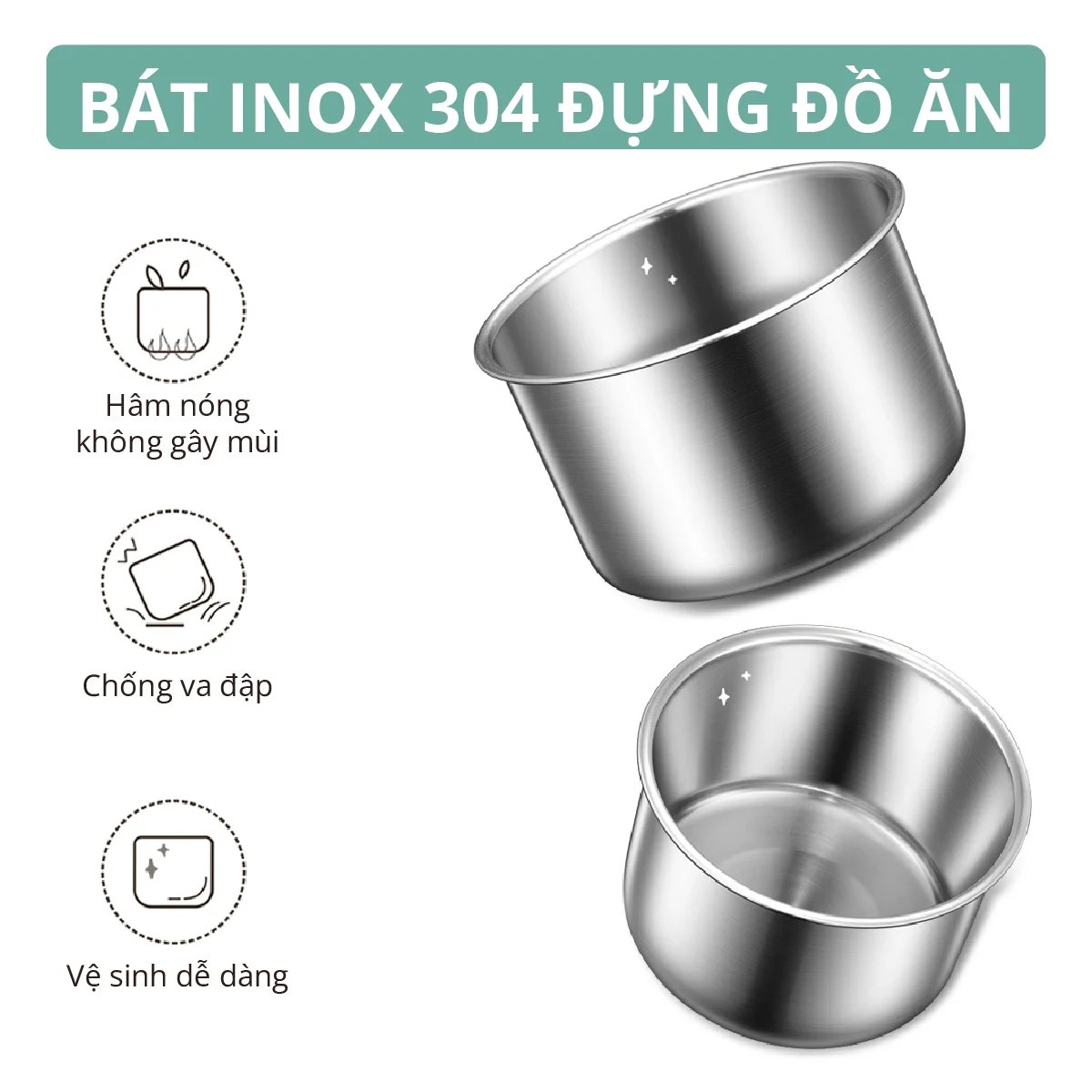 Hộp Hâm Cơm, Thức Ăn 2 tầng Mishio MK317 inox 304 - Hàng chính hãng