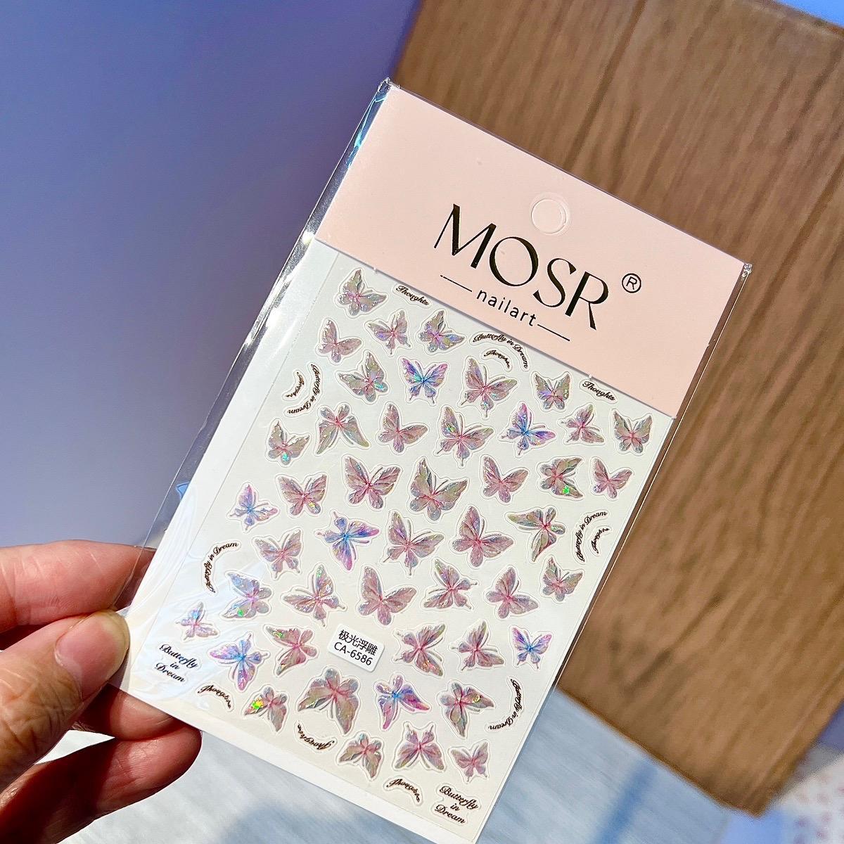 Sticker Dán Móng 5D Nổi Hình Bướm Làm Nail, Miếng Dán Bướm Lấp Lánh Đa Màu Sắc, Tạo Mẫu Móng Độc Đáo, Polyme Cao Cấp Bền Đẹp Nữ Women