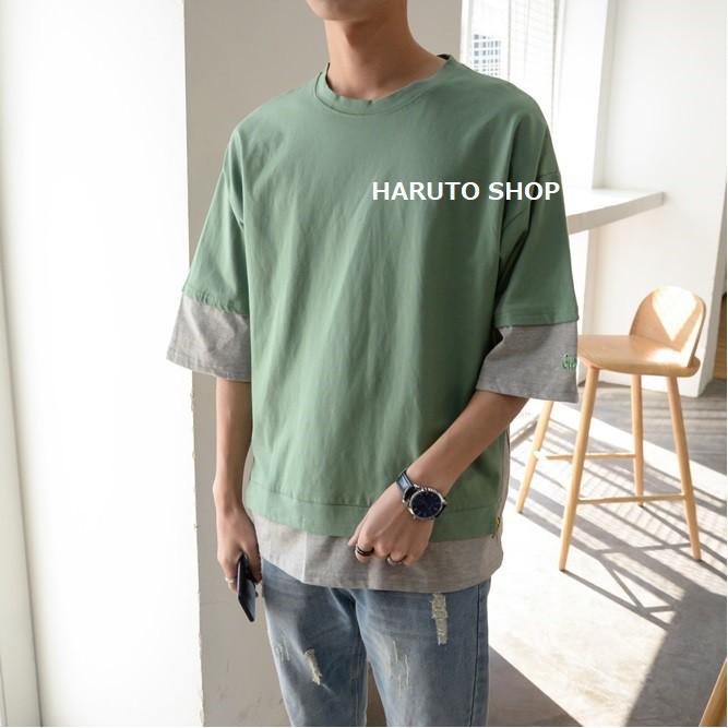 Áo layer mặt cười 3 màu phong cách