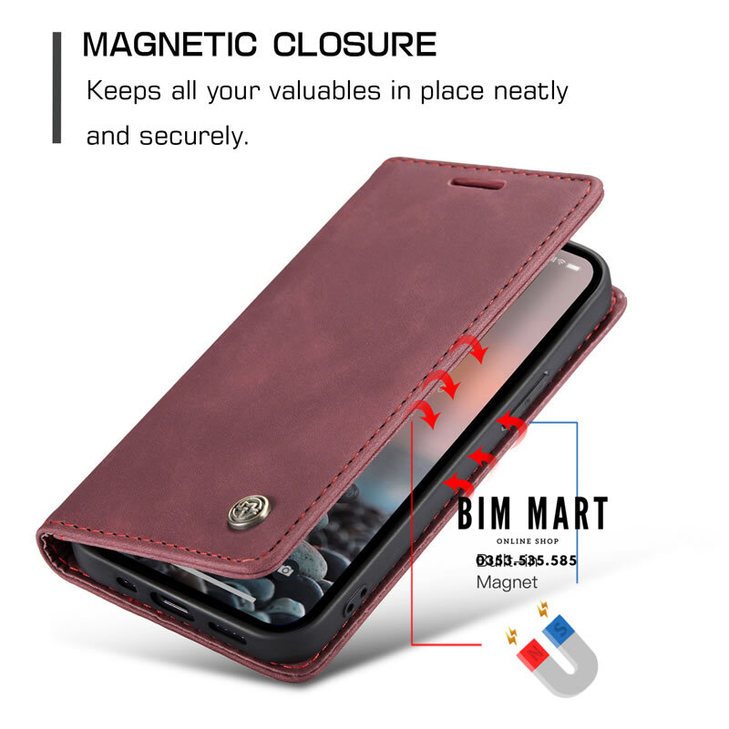 Bao da cao cấp dành cho iPhone 14 Pro dạng ví chính hãng Caseme - Hàng Nhập Khẩu