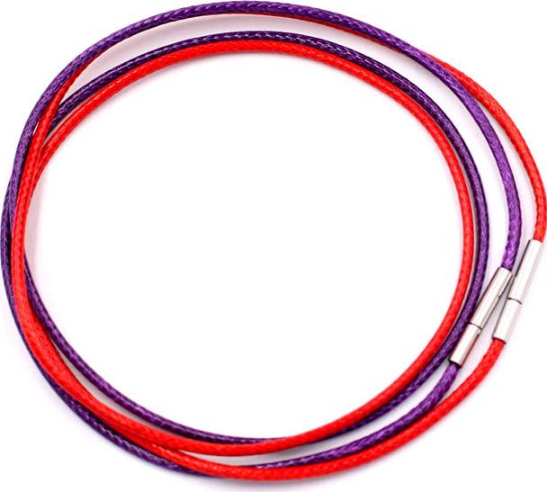 Combo 2 sợi dây đeo cổ cao su - tím + đỏ DCSOI1