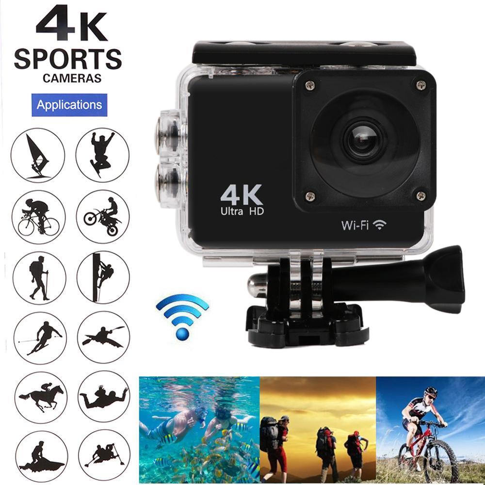 Camera thể thao Camera hành động Ultra HD 4K / 25fps WiFi 2.0 "170 Máy ảnh Ghi máy mũ bảo hiểm không thấm nước dưới nước