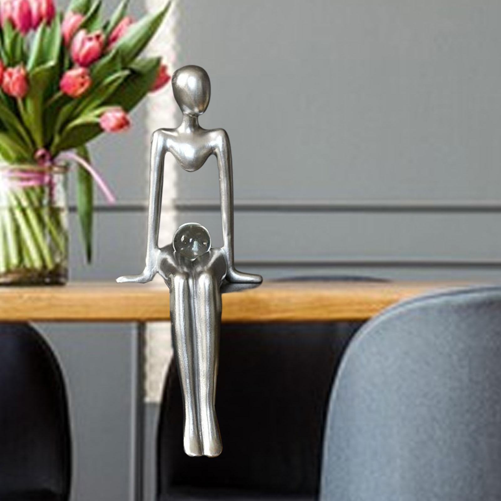 Modern Thinker Statue Abstract Art Figurine Sculpture for Bookshelf Desktop