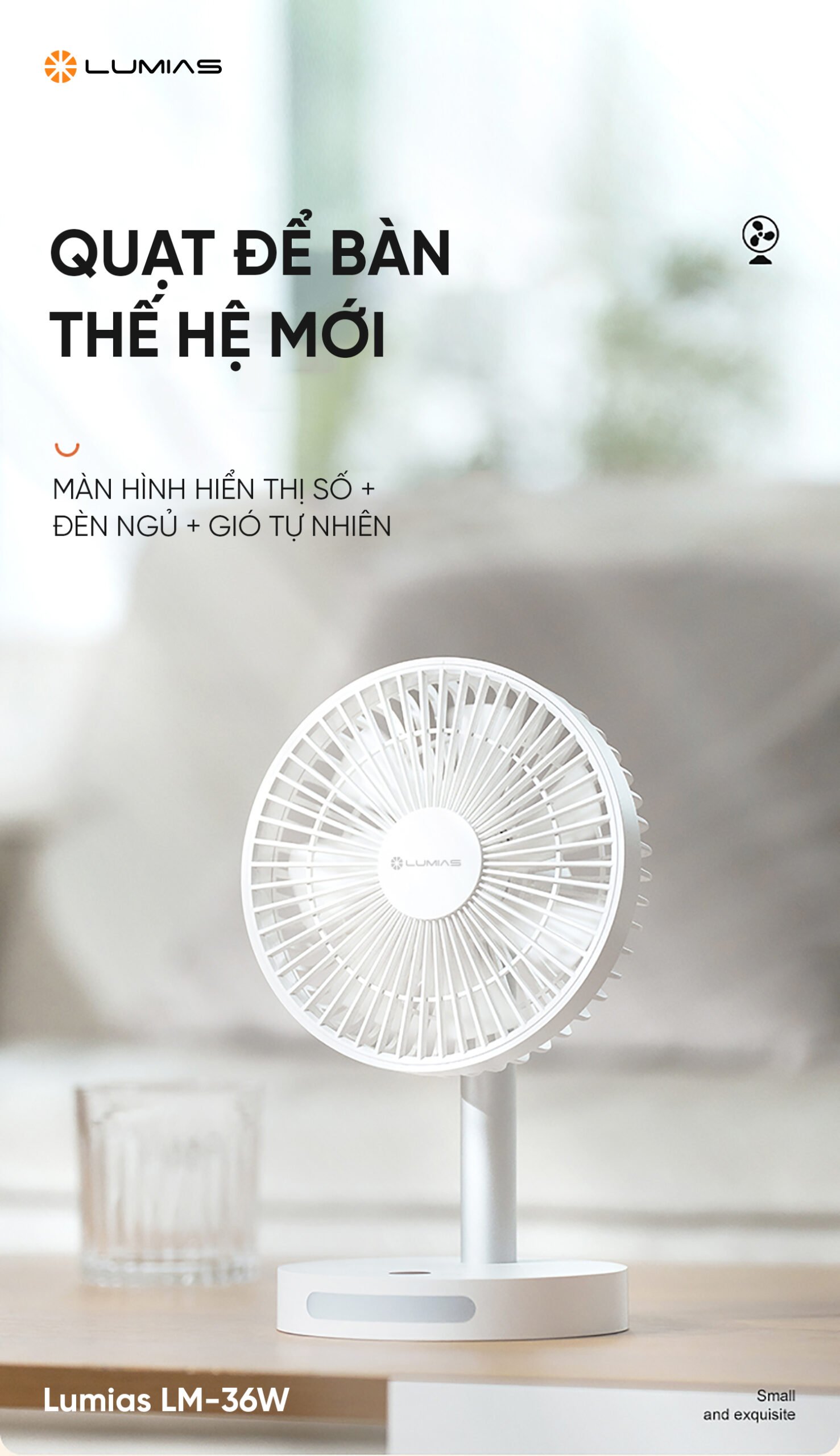 Quạt để bàn Lumias LM-36W Hàng chính hãng