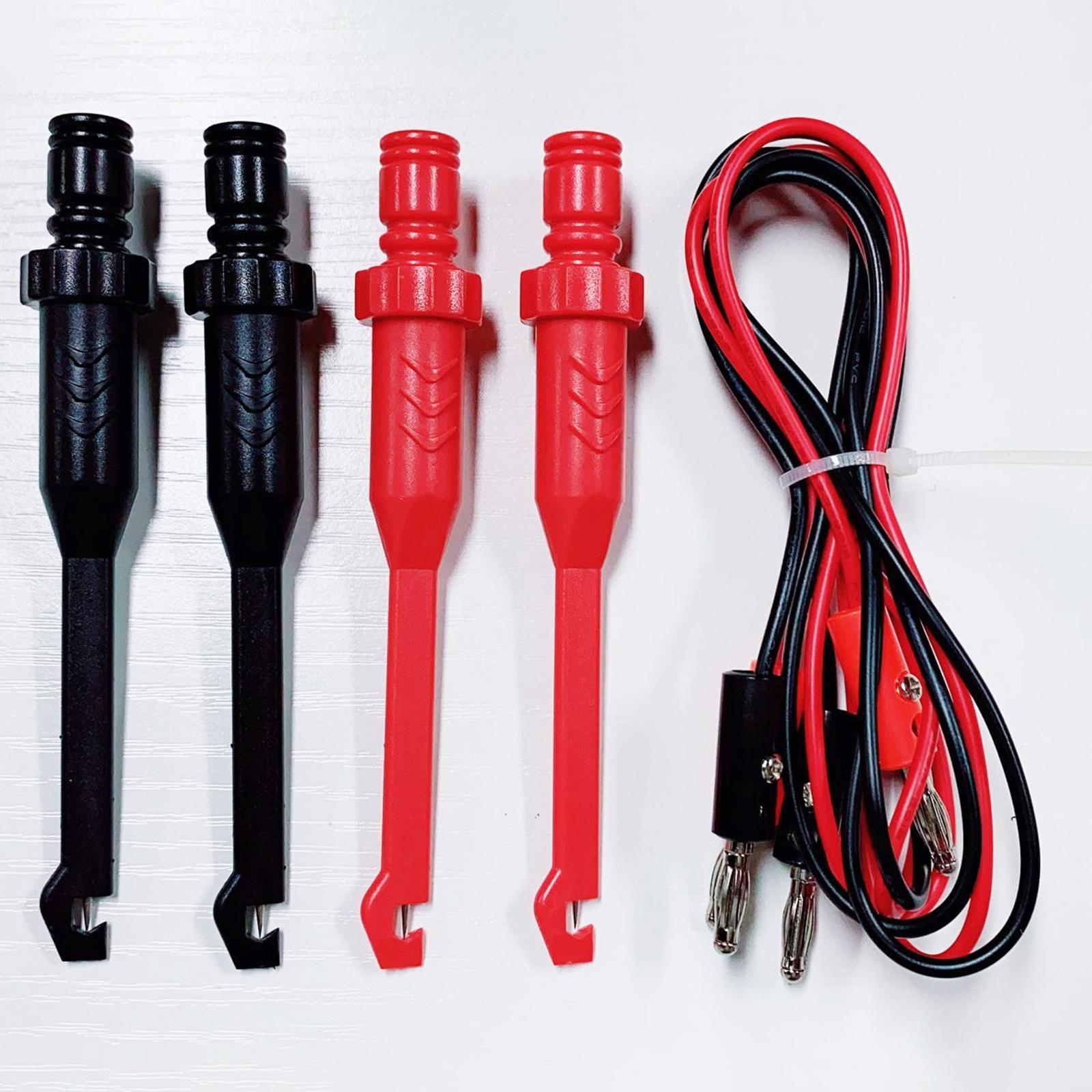 Multimeter Leads Test Hooks Clip Repair Tool Wire Piercing Durable Test Probe Electrical Test Probes Set for Device