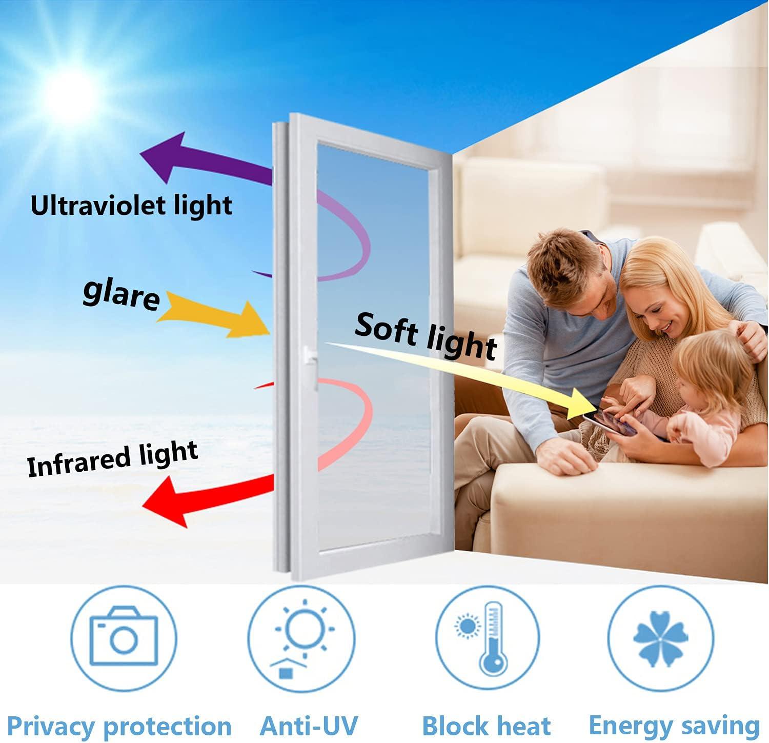 Phim Gương Tự Dính - 40 x 200cm - Phản Nhiệt - Phim Chống Nắng 99% - Chống Tia UV - Phim Gương Cửa Sổ - Bạc