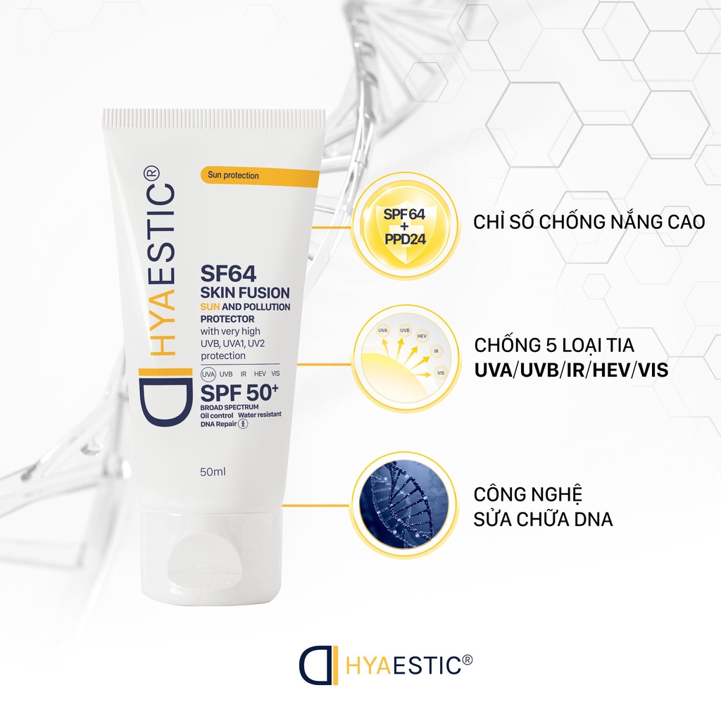 Kem Chống Nắng Hyaestic Skin Fusion Sun And Pollution SF64 SPF50+ Bảo Vệ Tối Đa