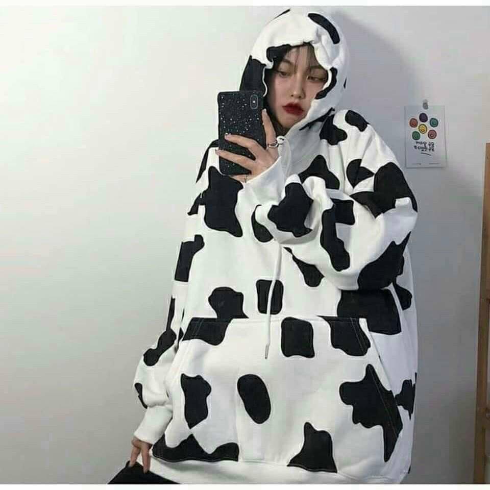 Áo Hoodie Unisex Nam Nữ Bò Sữa