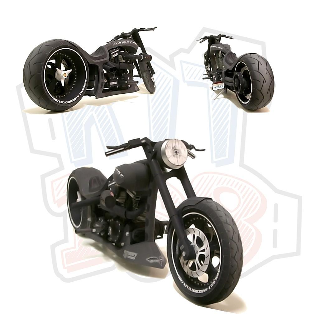 Mô hình giấy xe máy Mille Miglia Custom Chopper