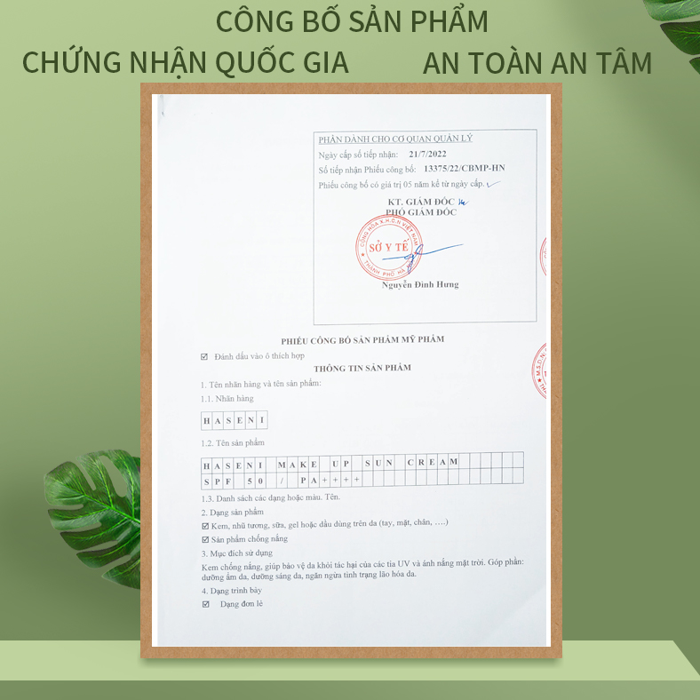 Kem chống nắng Makeup Haseni SPF 50/PA++++50g, nâng tone dưỡng trắng