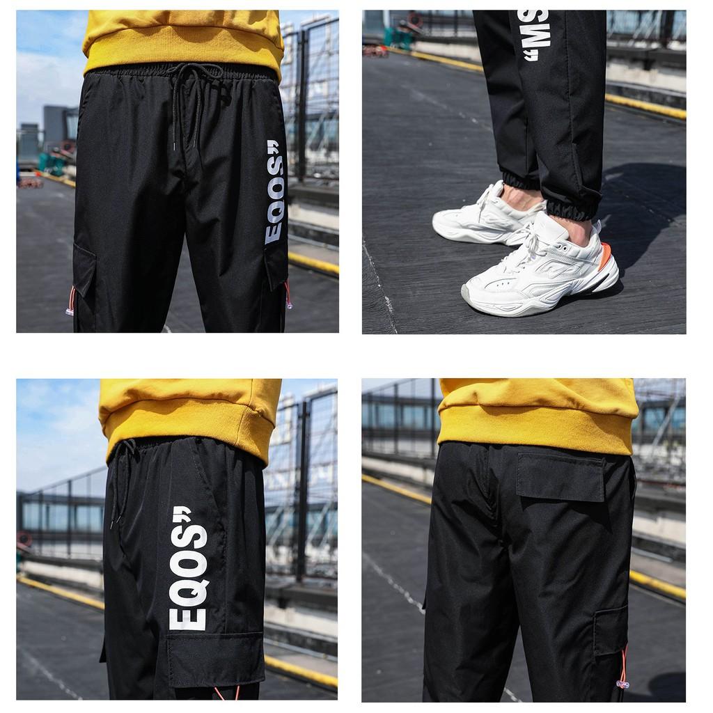 Quần jogger nam túi hộp phong cách đường phố, chất gió dù cao cấp mềm mịn E02