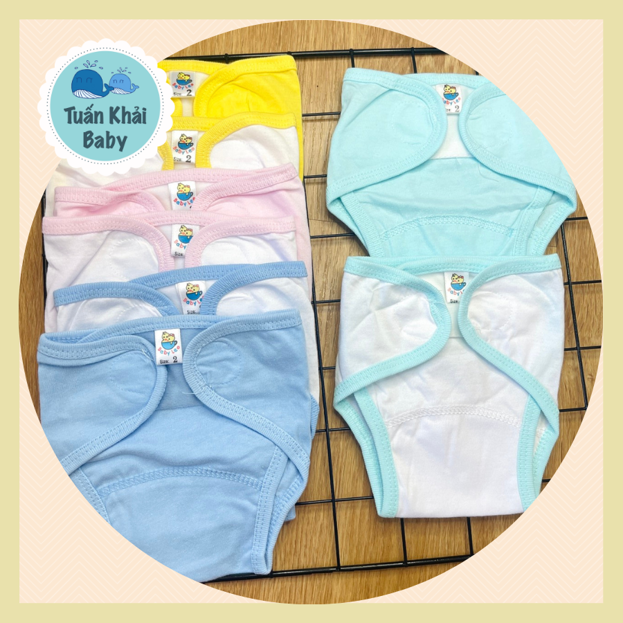 Combo 5 tả vải, tả dán cotton mềm, mịn cho bé sơ sinh Thái Hà Thịnh, có 3 Size 1,2,3 cho bé từ sơ sinh-8 kg