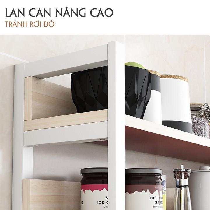 Kệ lò vi sóng, kệ nhà bếp đa năng ngang 80cm, kệ gỗ nhà bếp để lò vi sóng ngắn để đồ rộng thép sơn tĩnh điện cao cấp
