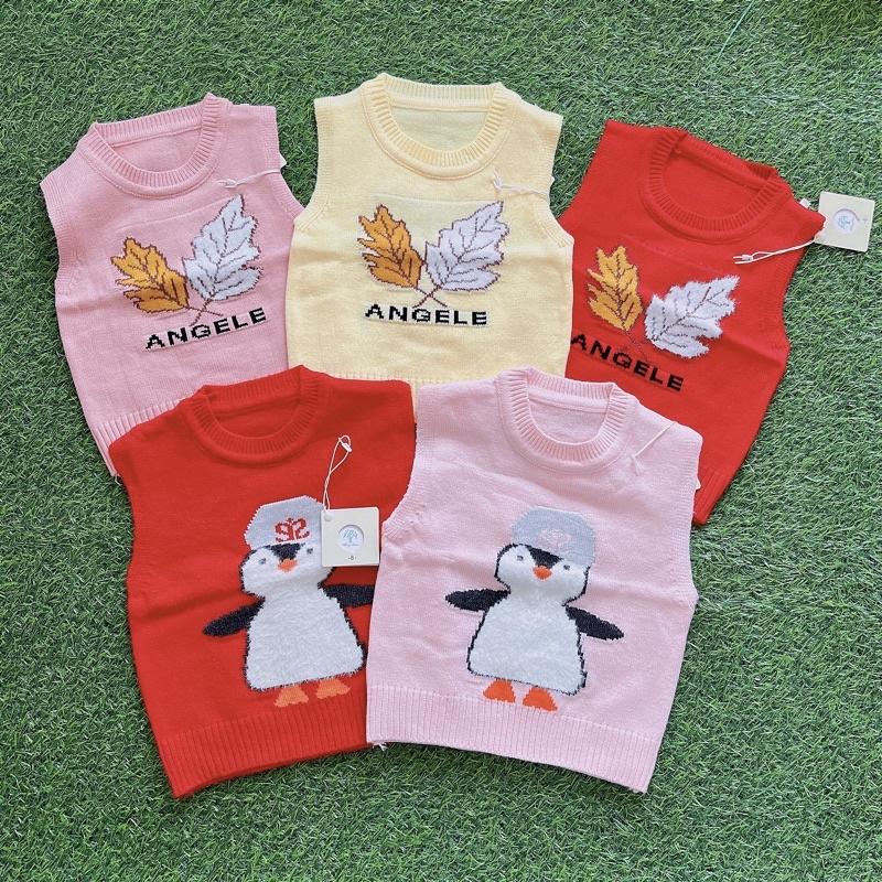 Áo gile len bé gái chất liệu len mềm mịn, hoạ tiết dễ thương bé nào cũng thích