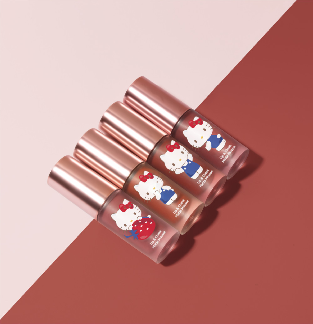 Son kem lì và má hồng Hello Kitty Cathy Doll Lip &amp; Cheek Matte Mousse 4g