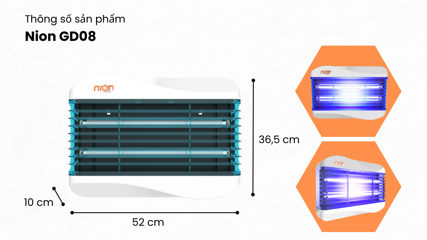Đèn bắt muỗi côn trùng bẫy dính NION GD08 - Hàng chính hãng