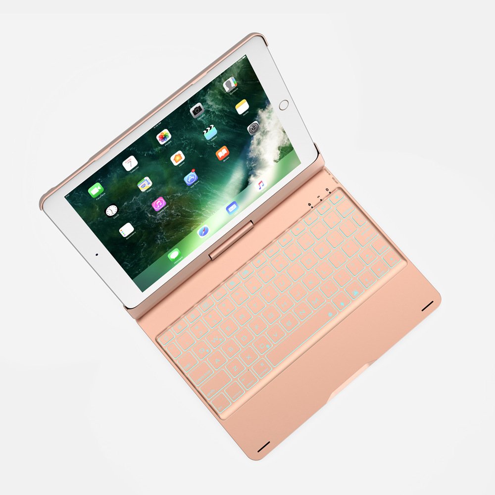 Bàn phím Bluetooth cao cấp F360 xoay 360 độ cho iPad Pro 10.5 inch/ Air 3 - Bàn phím led 7 màu