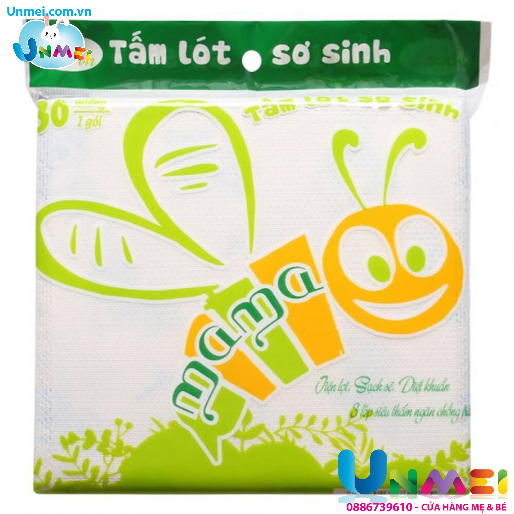Tấm lót phân xu họa tiết vui nhộn sơ sinh cho bé Mama