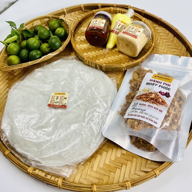 Combo Bánh Tráng Phơi Sương 500g - Hành Phi, Muối Tôm, Sa Tế, Bơ Trứng(Tặng Tắc)