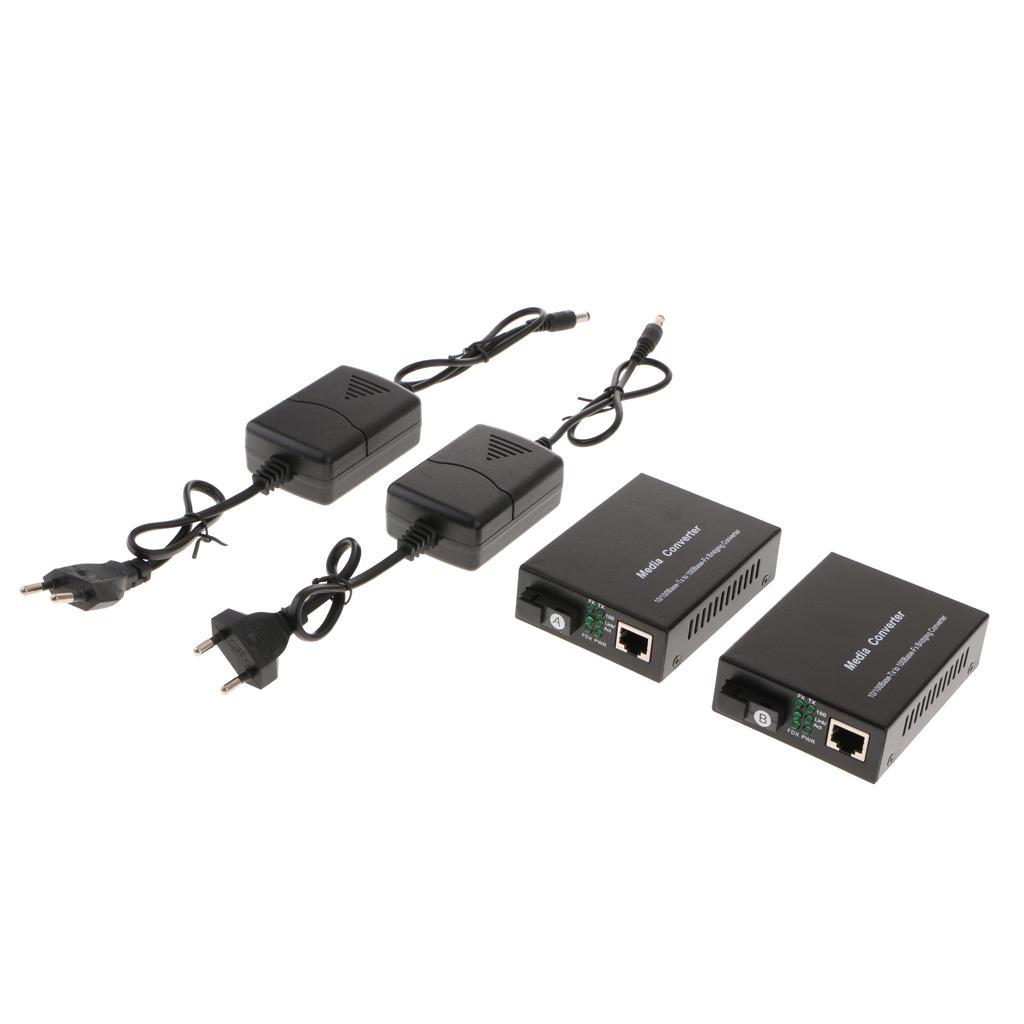 10/100Mbs Ethernet Media Converter Bi-Directional Single SC Fiber EU