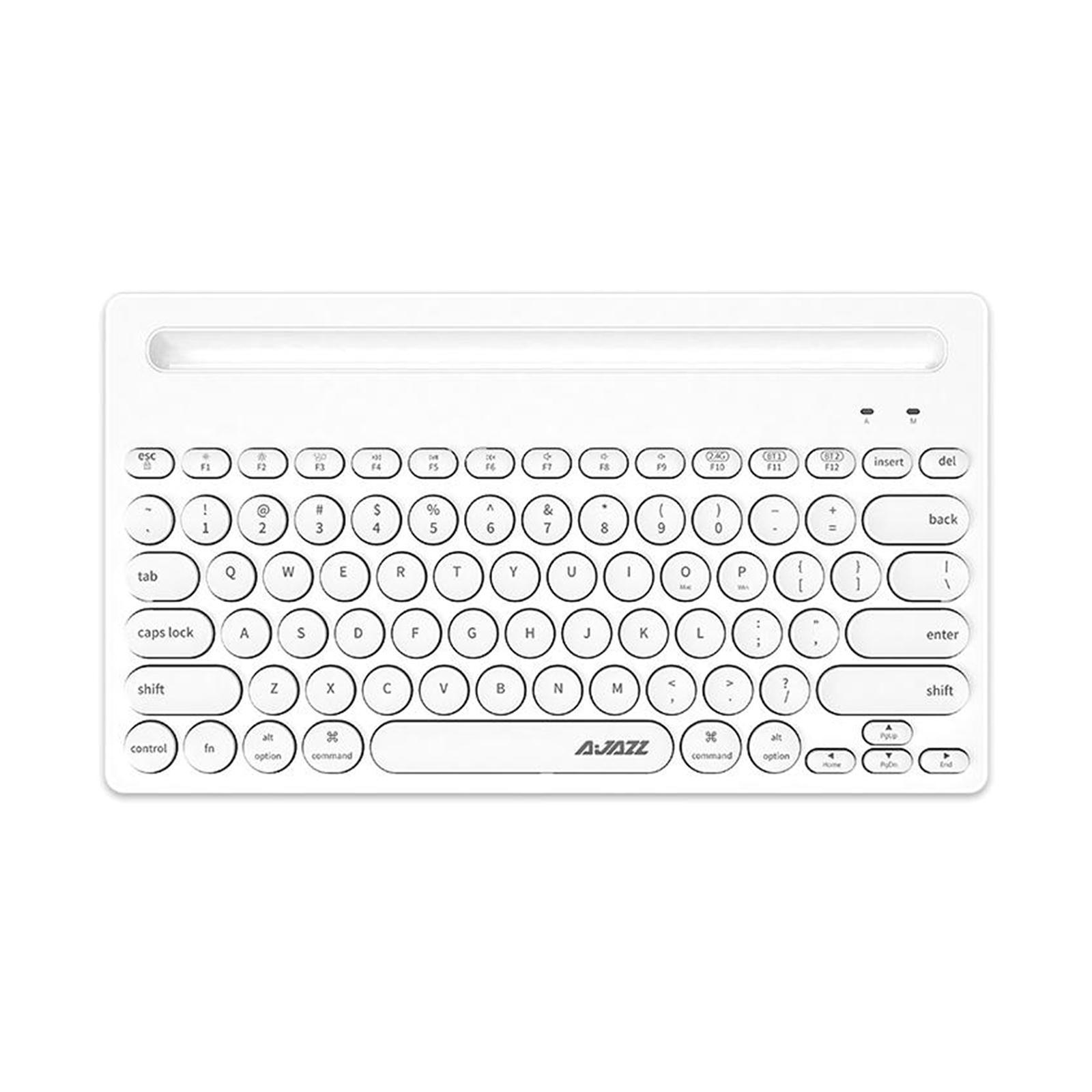 Gaming 2.4G Wireless BT Dual-mode Keyboard 79 Keys Retro Round Key Plug&play