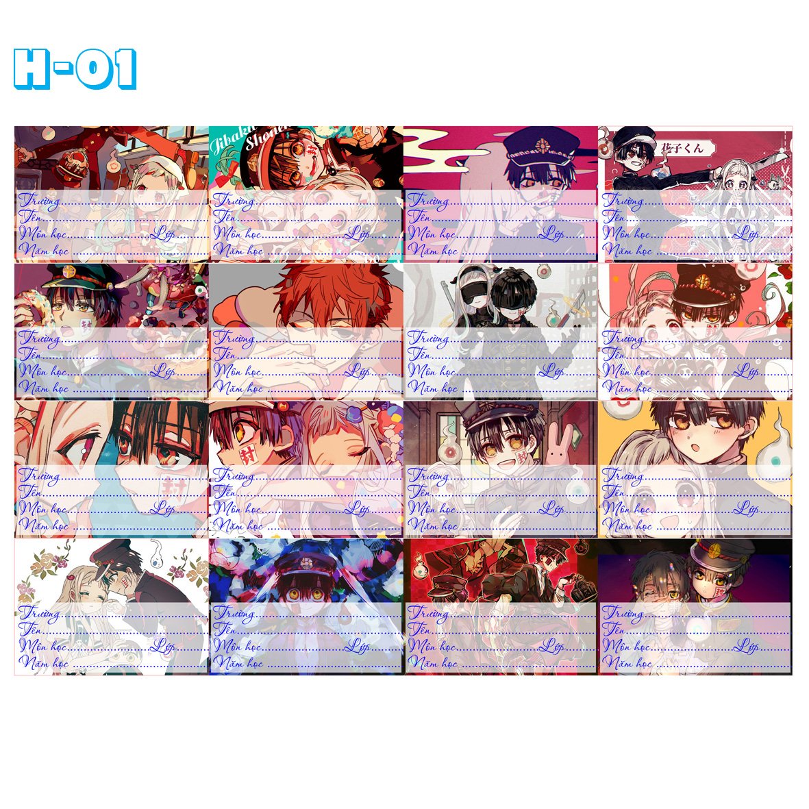 Nhãn vở set 32 nhãn Jinbaku shounen hanako-kun