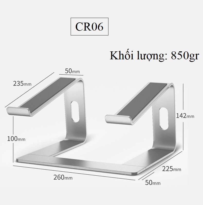 Giá đỡ nâng laptop stand hợp kim nhôm hỗ trợ tản nhiệt cho Macbook và laptop CR06 Vu Studio - Hàng chính hãng