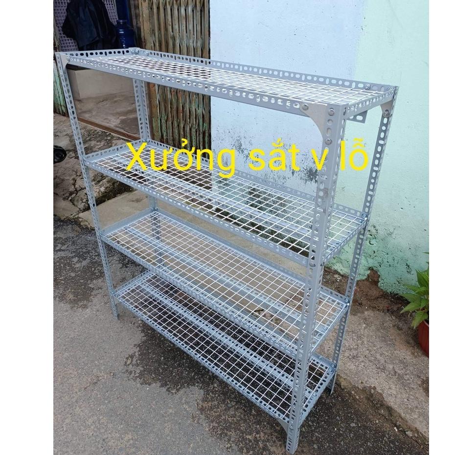 Kệ Sắt Vê lỗ 5 TẦNG Kệ vỉ lưới sắt ô vuông,DÀI CAO NHIỀU KÍCH THƯỚC